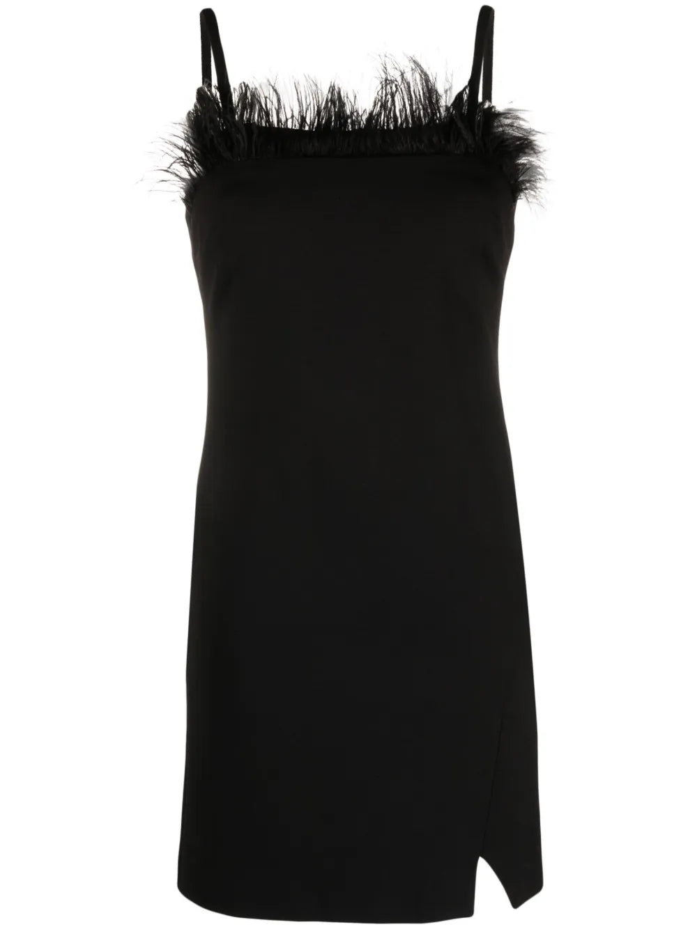 Feather-Trim Fitted Minidress