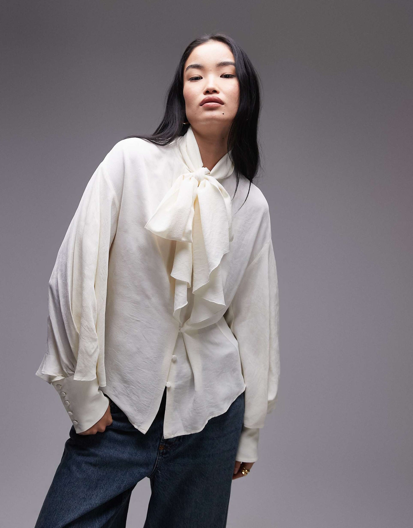 Tie Neck Woven Blouse