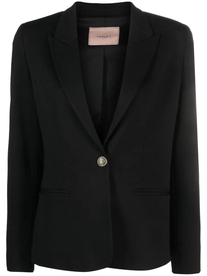 Logo-Buttons Single-Breasted Blazer