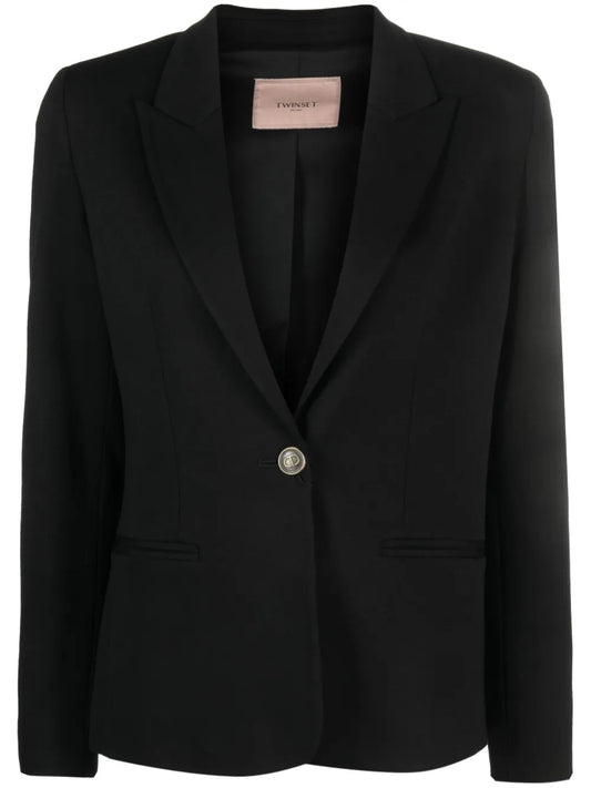 Logo-Buttons Single-Breasted Blazer