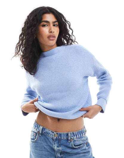 Ribbed Seam Detail Knitted Jumper