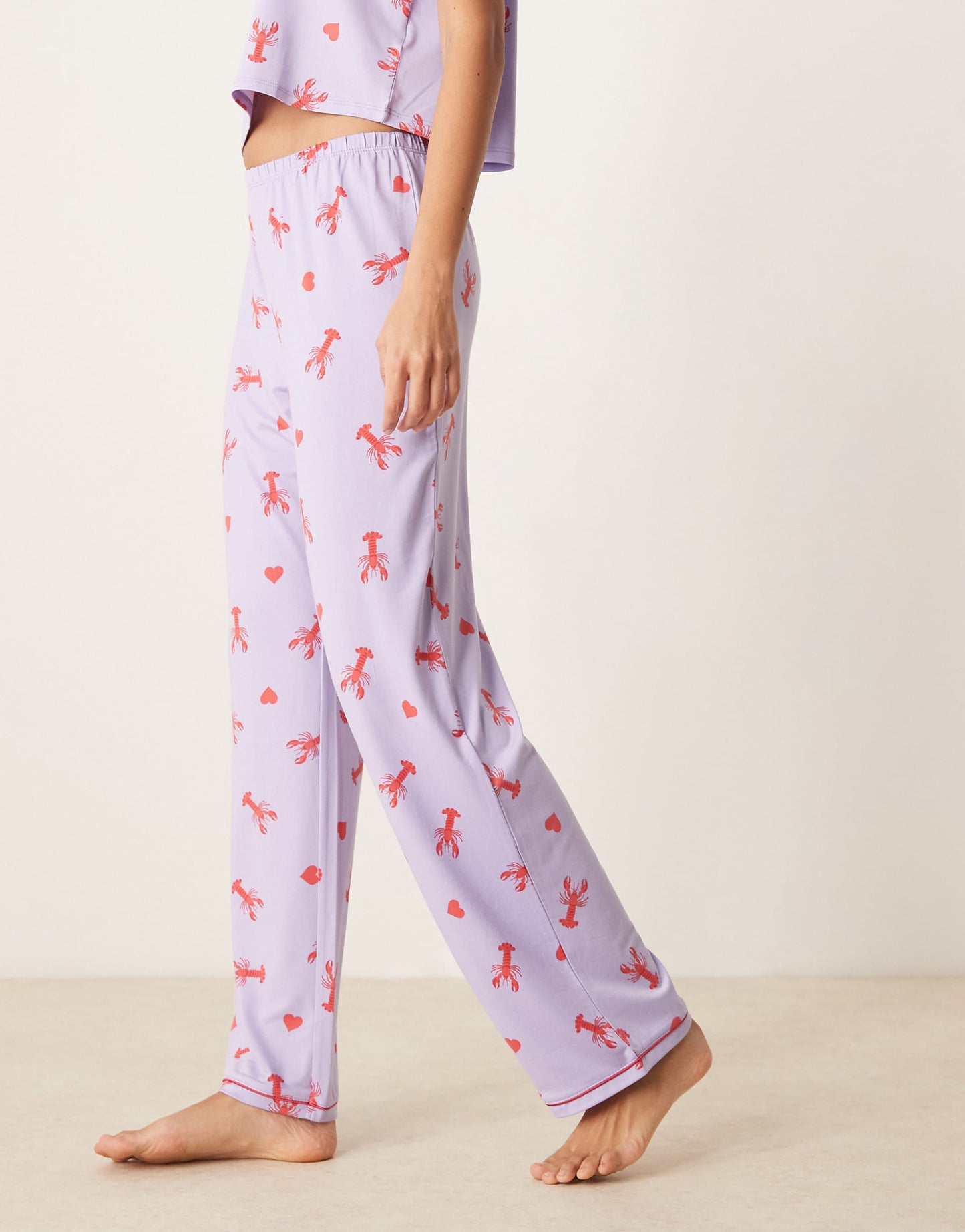 Co-Ord Trousers With Lobster Heart Print