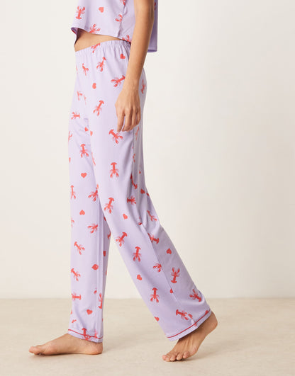 Co-Ord Trousers With Lobster Heart Print