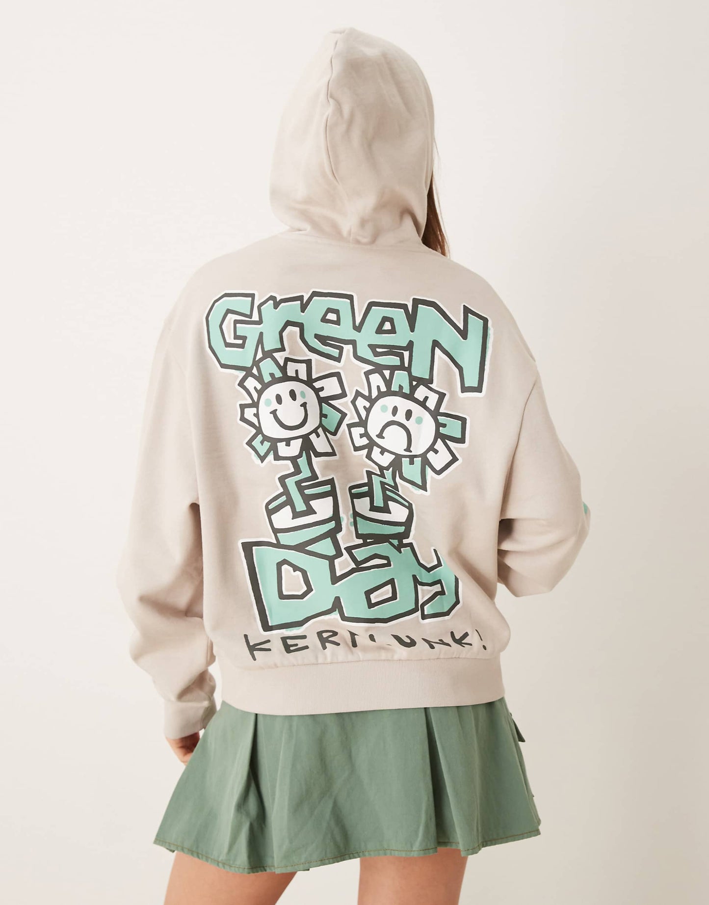 Unisex Boxy Oversized Hoodie With Green Day Prints