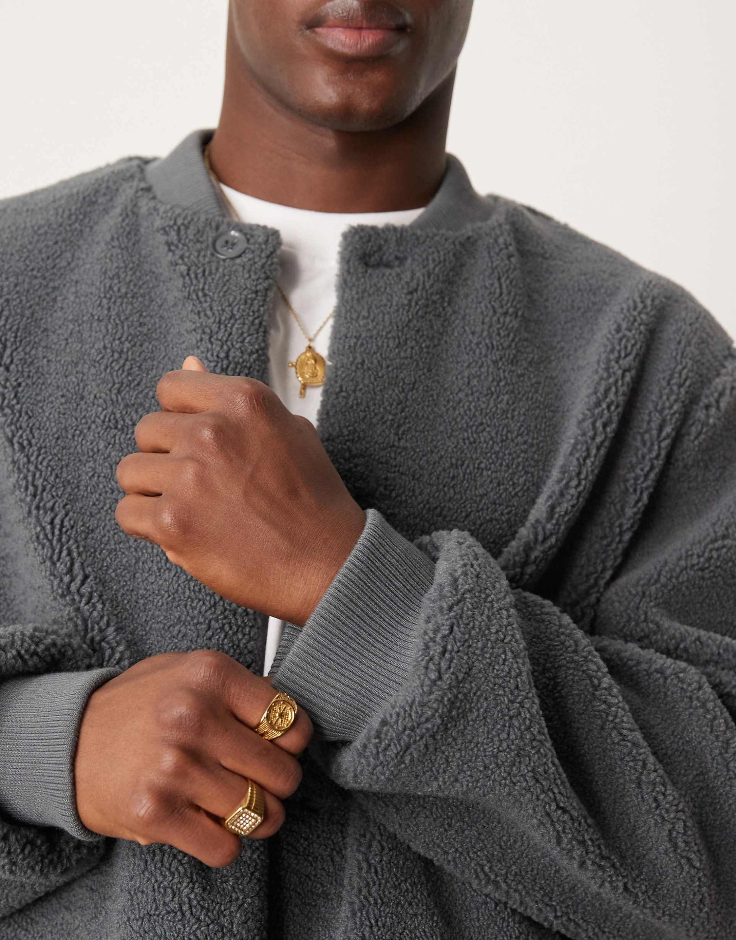 Oversized Borg Bomber Jacket