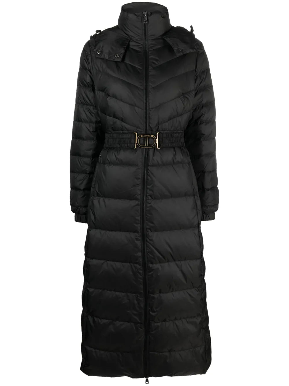Hooded Belted Puffer Coat