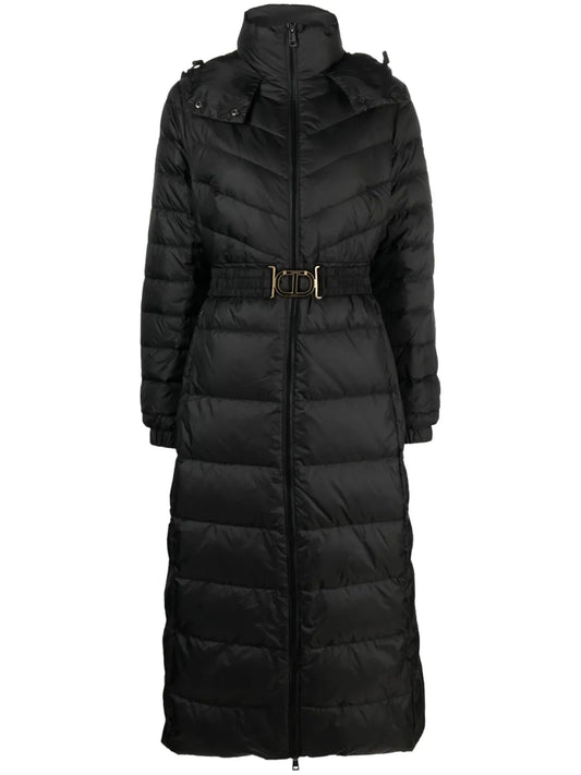 Hooded Belted Puffer Coat
