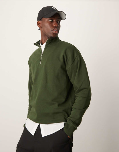 1/4 Zip Funnel Neck Sweatshirt