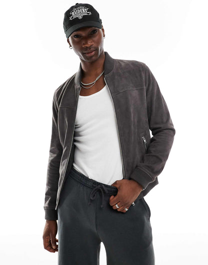 Suede Bomber Jacket