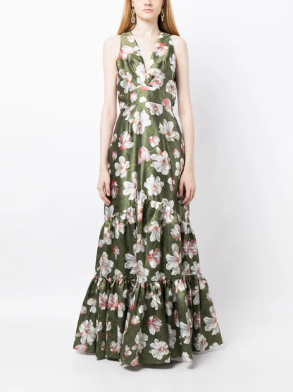 Rori Magnolia-Print Gown