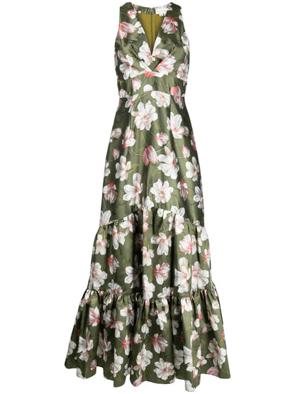 Rori Magnolia-Print Gown