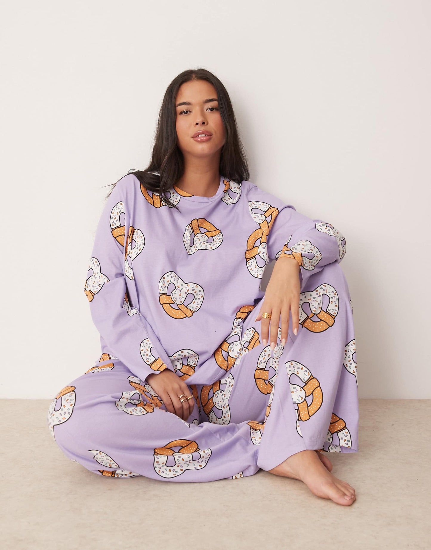 Curve Pretzel Long Sleeve Top & Trouser Pyjama Set