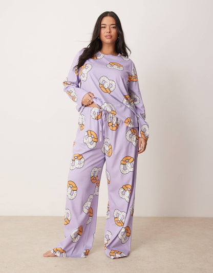 Curve Pretzel Long Sleeve Top & Trouser Pyjama Set