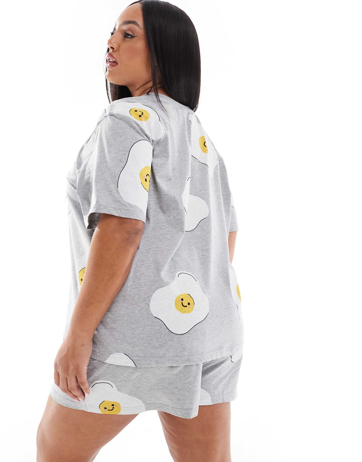 Curve Fried Egg Oversized Tee & Short Pyjama Set