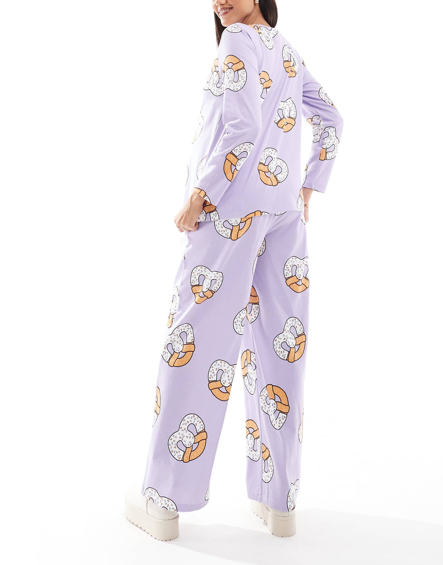 Maternity Pretzel Long Sleeve Top & Trouser Pyjama Set