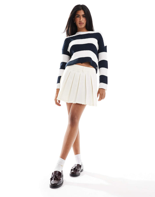 Cropped Ribbed Knit Jumper