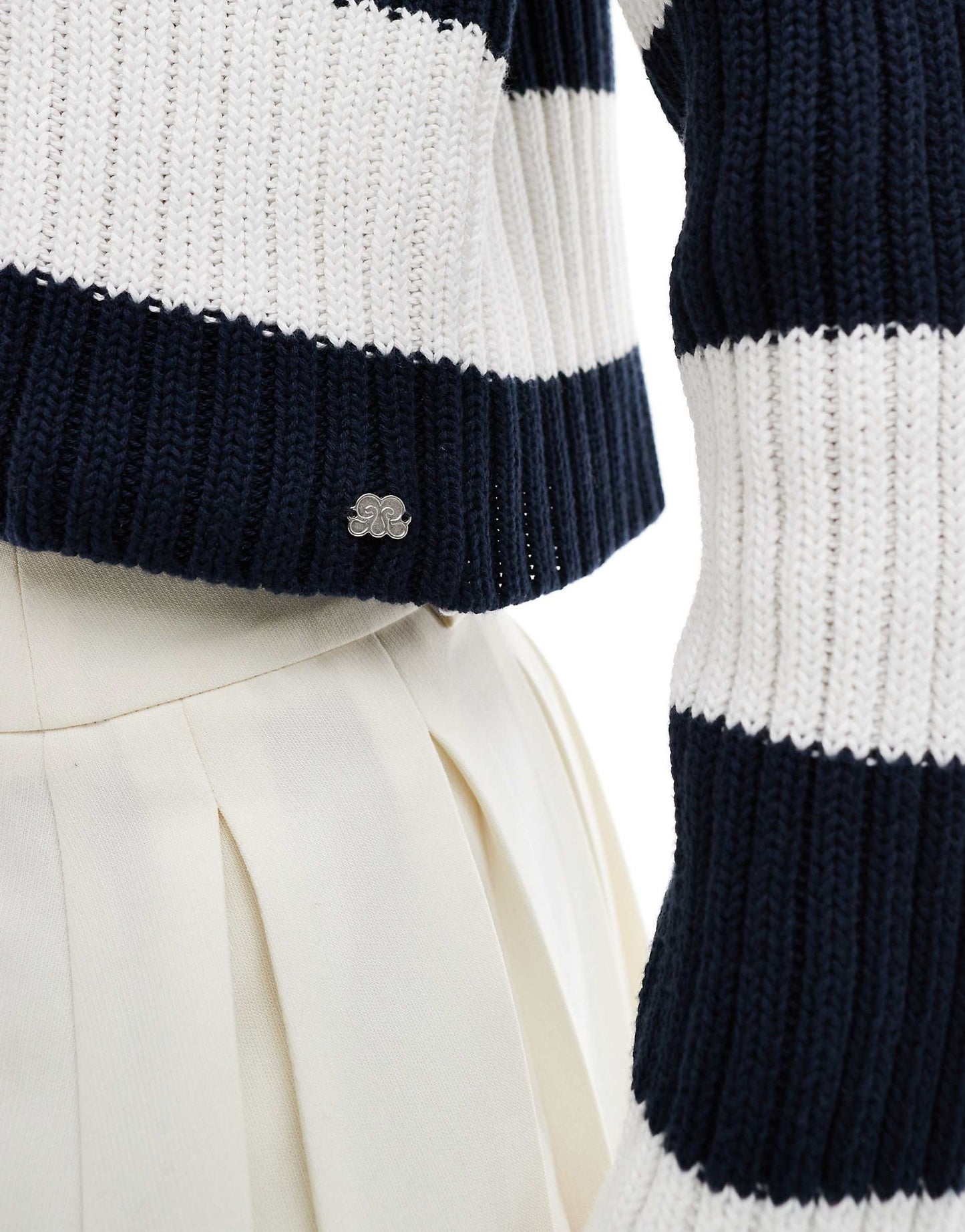 Cropped Ribbed Knit Jumper