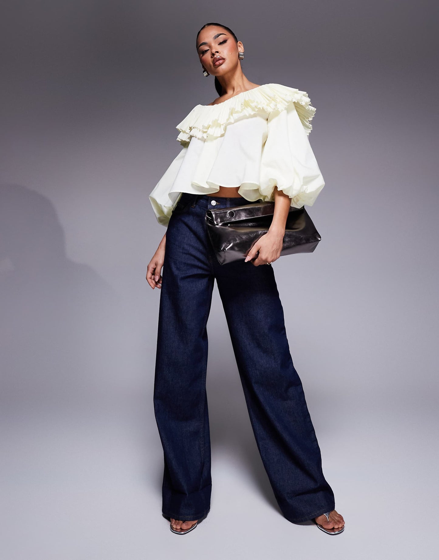 Cotton Poplin Pleated Over-Sized Blouse