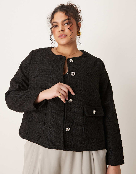 Curve Boucle Cropped Jacket