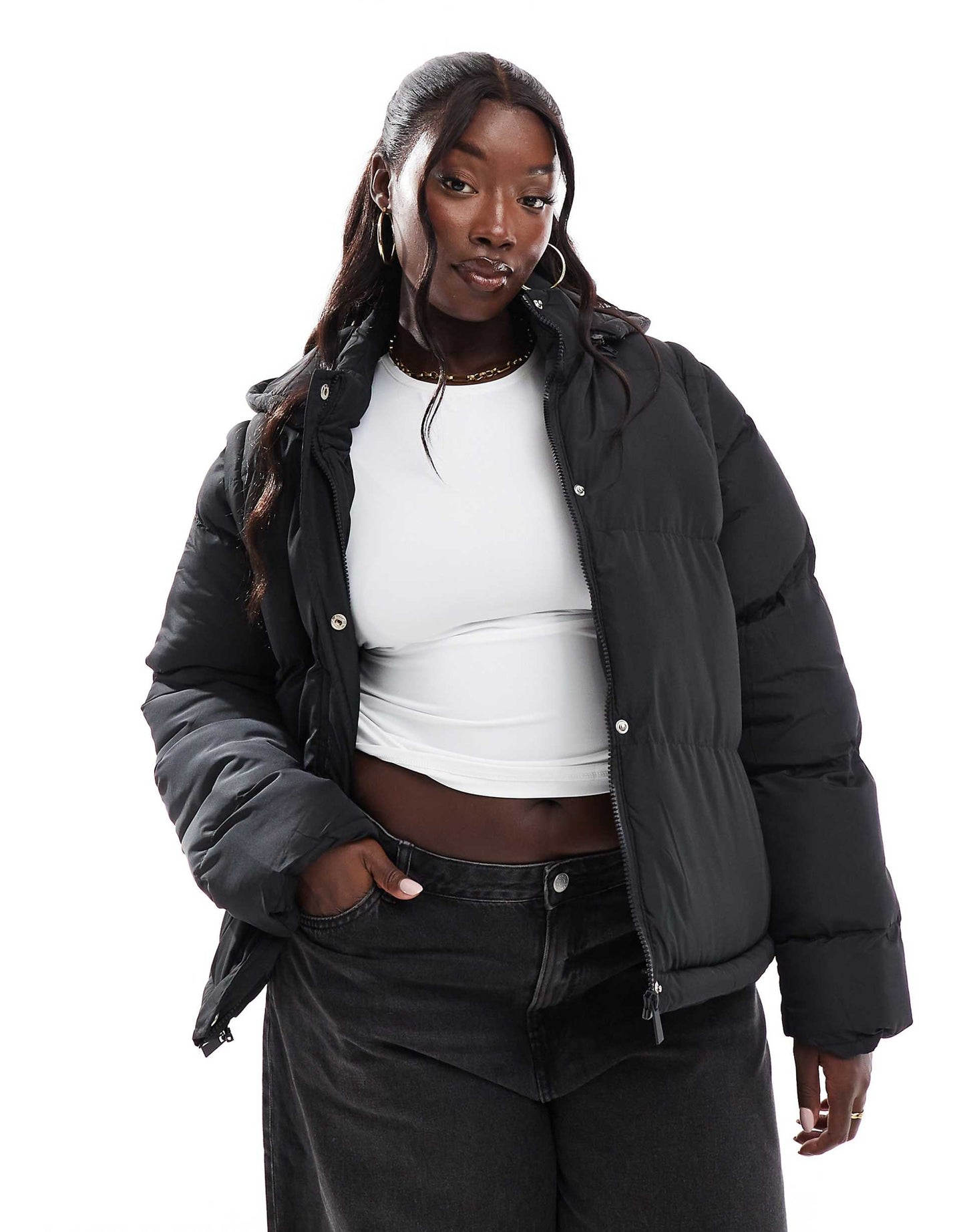 5-in-1 Padded Jacket In Black