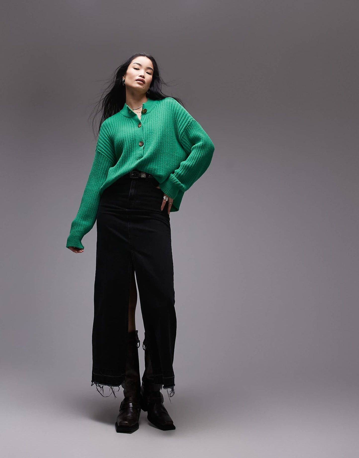 Half-Button Chunky Jumper