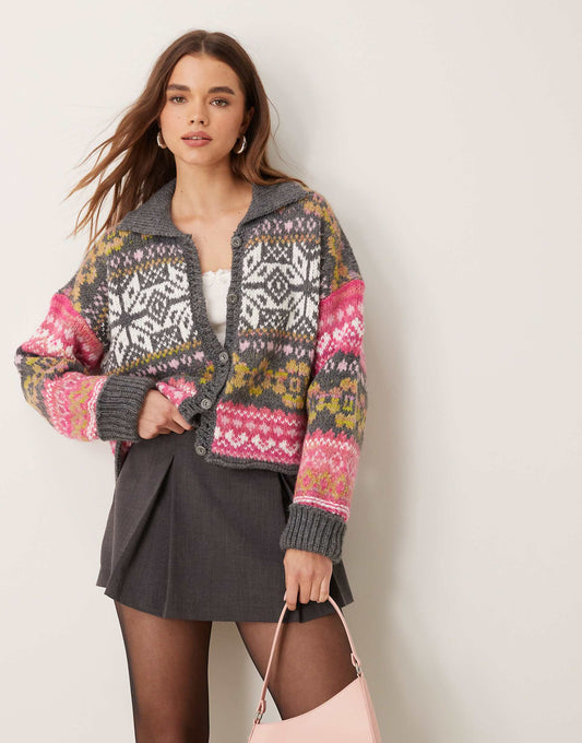 Snowdrift Fairisle Cardigan