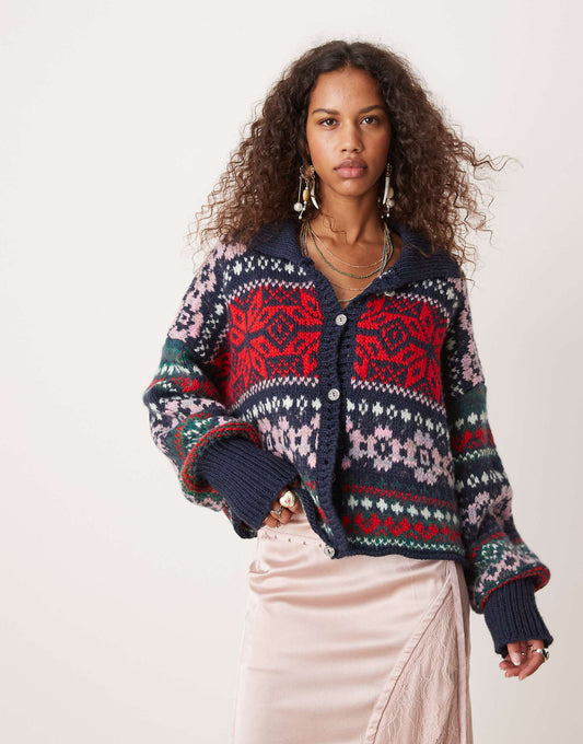 Snowdrift Fairisle Cardigan