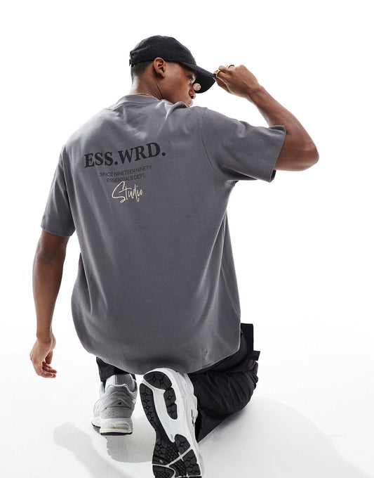 Oversized 200Gsm Heavyweight T-Shirt With Text Back Print