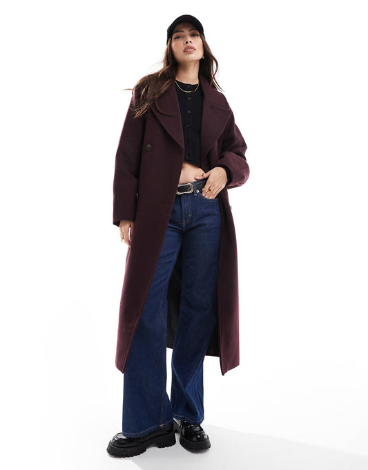 Long Tailored Wool Mix Oversized Coat