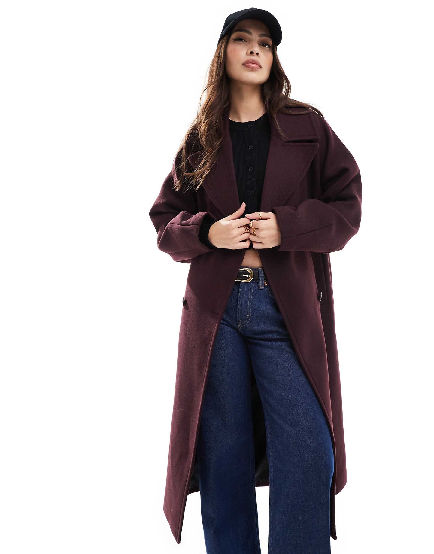 Long Tailored Wool Mix Oversized Coat