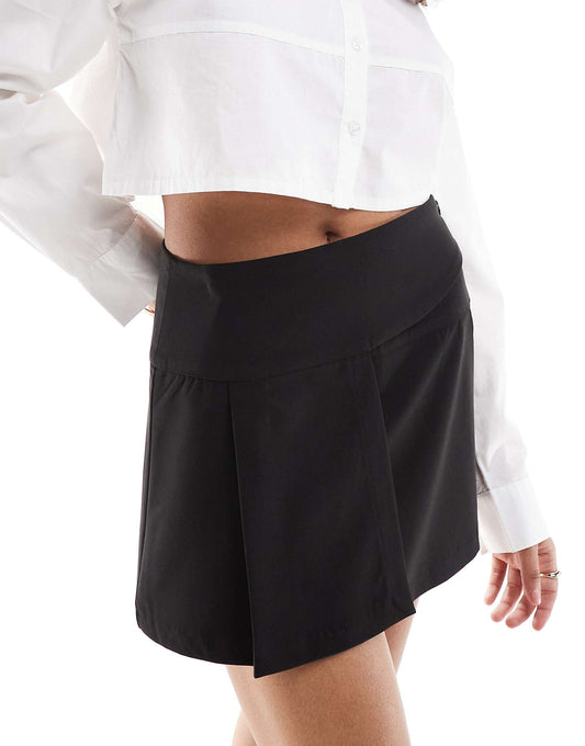 Wrap Belt Detail Tailored Mini Skirt