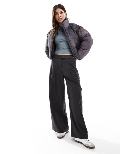 Washed Effect Padded Puffer Jacket