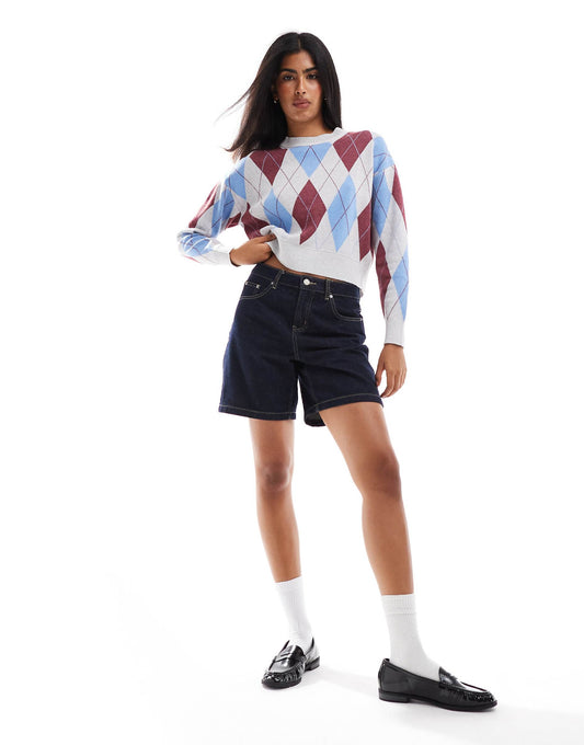Argyle Print Knit Jumper