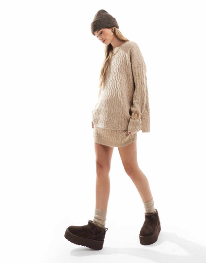 Slouchy Cable Knit Jumper Co-Ord