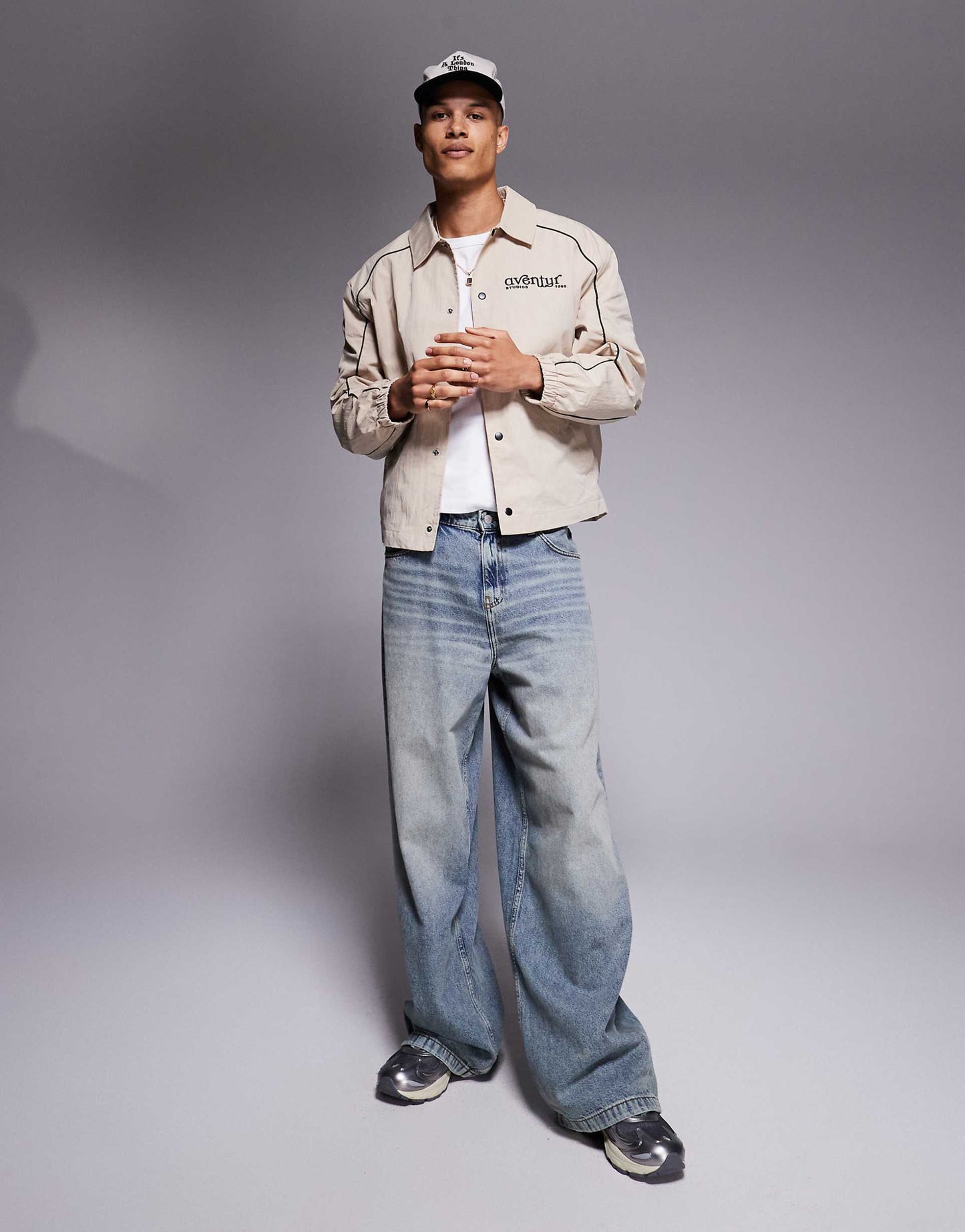 Oversized Coach Jacket With Embroidery