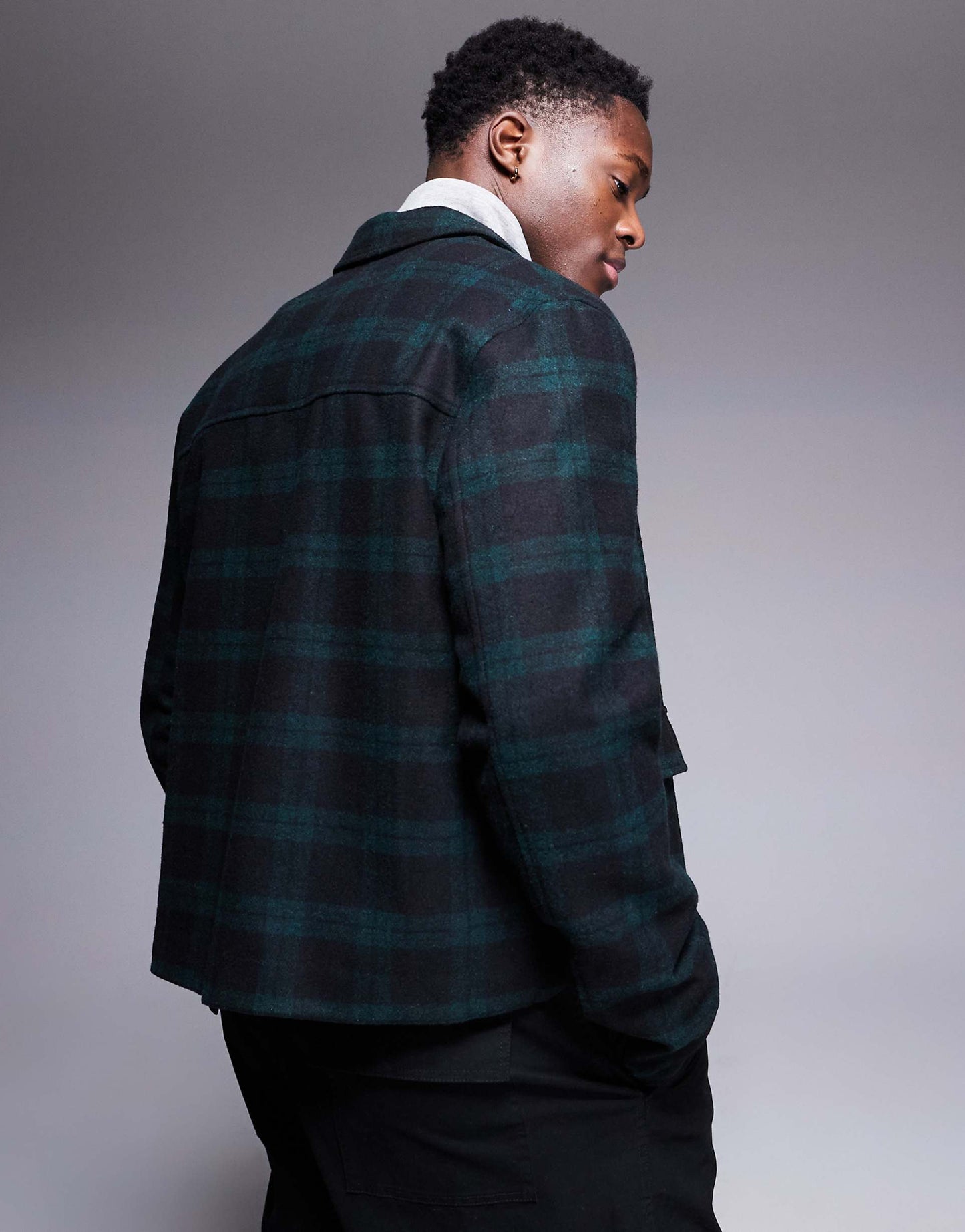 Wool Look Oversized Boxy Harrington Jacket