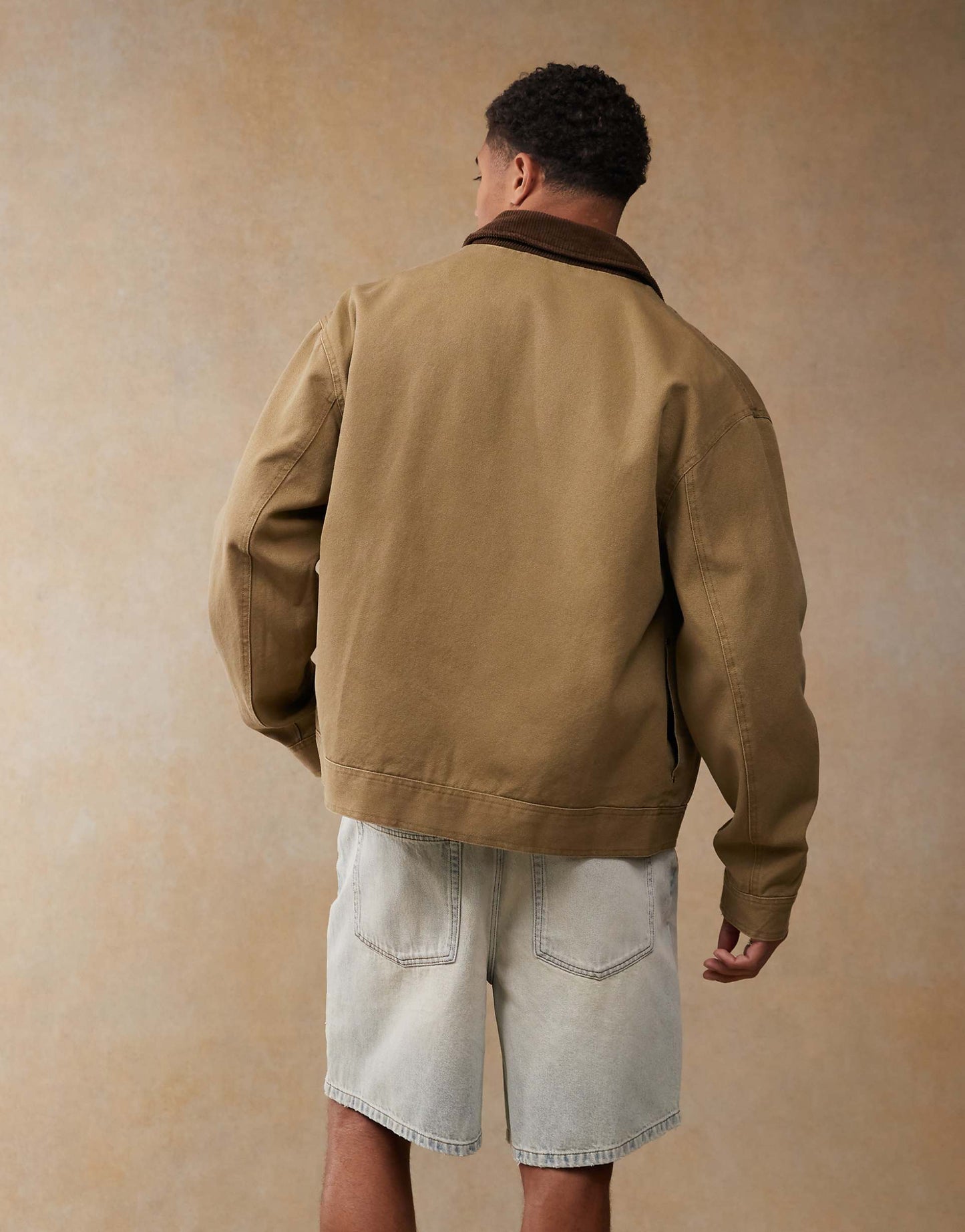 Oversized Washed Harrington Jacket
