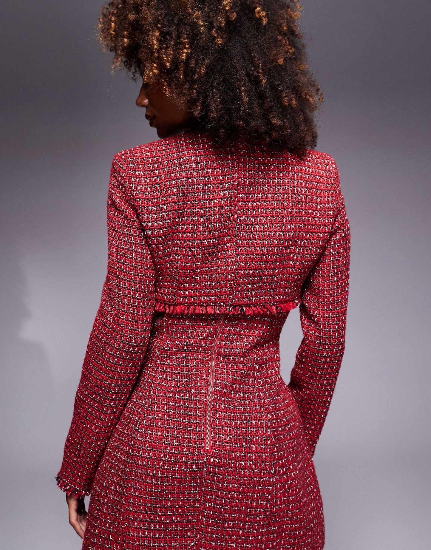 Bouncle Tweed Cropped Co-Ord Jacket