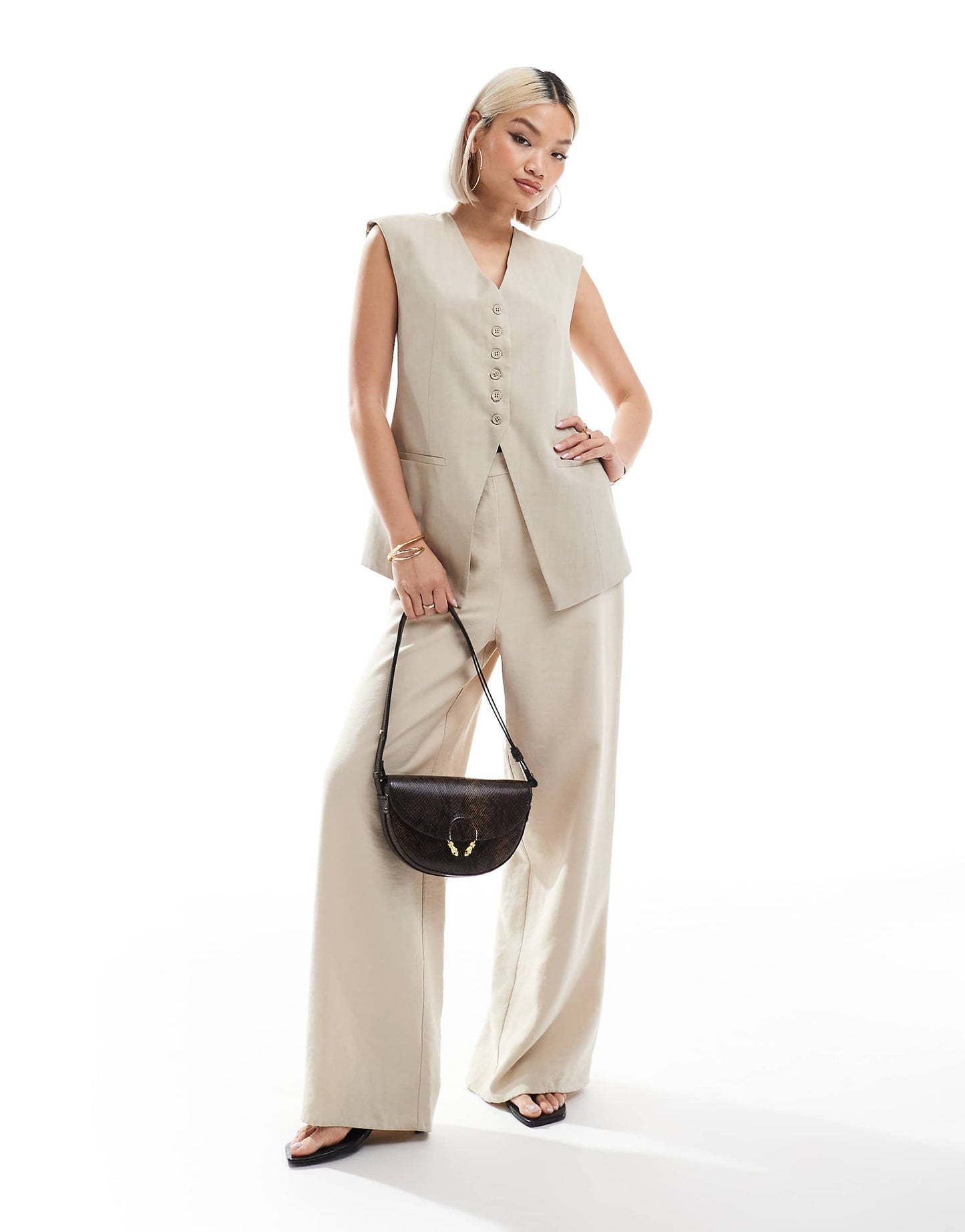 Longline Exaggerated Shoulder Waistcoat