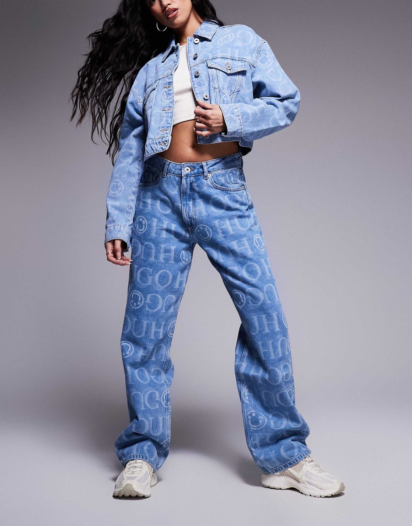 Elyah Co-Ord All Over Print Logo Jeans