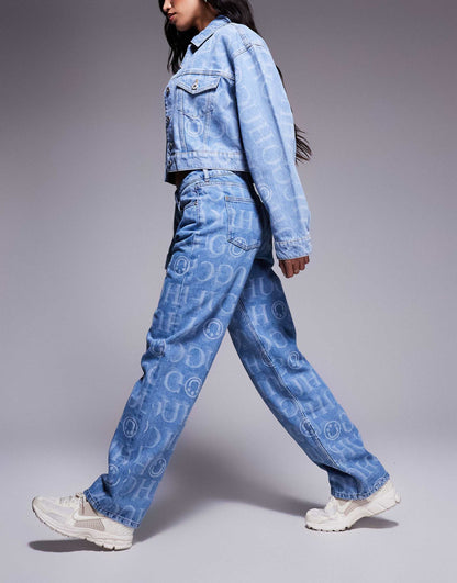 Elyah Co-Ord All Over Print Logo Jeans