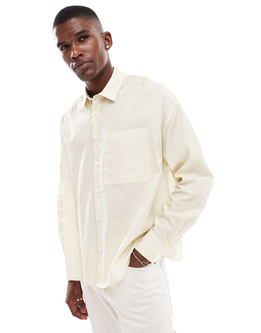 Volume Oversized Shirt With Embroidery