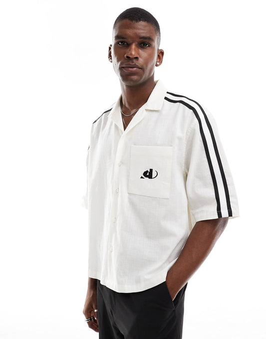 Oversized Boxy Shirt With Sporty Taping