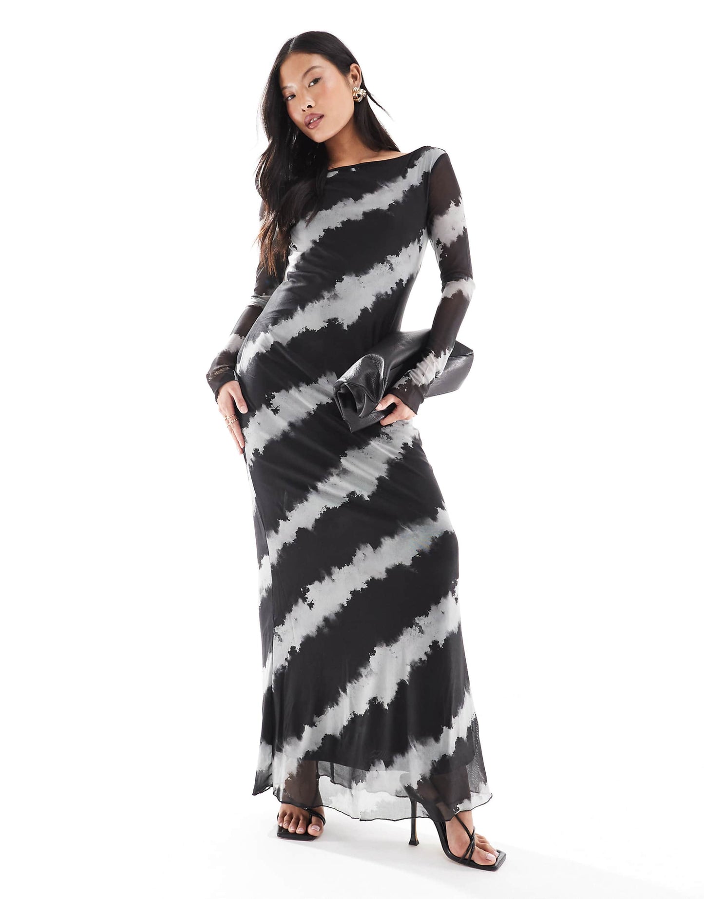 Petite Long Sleeved Mesh Dress