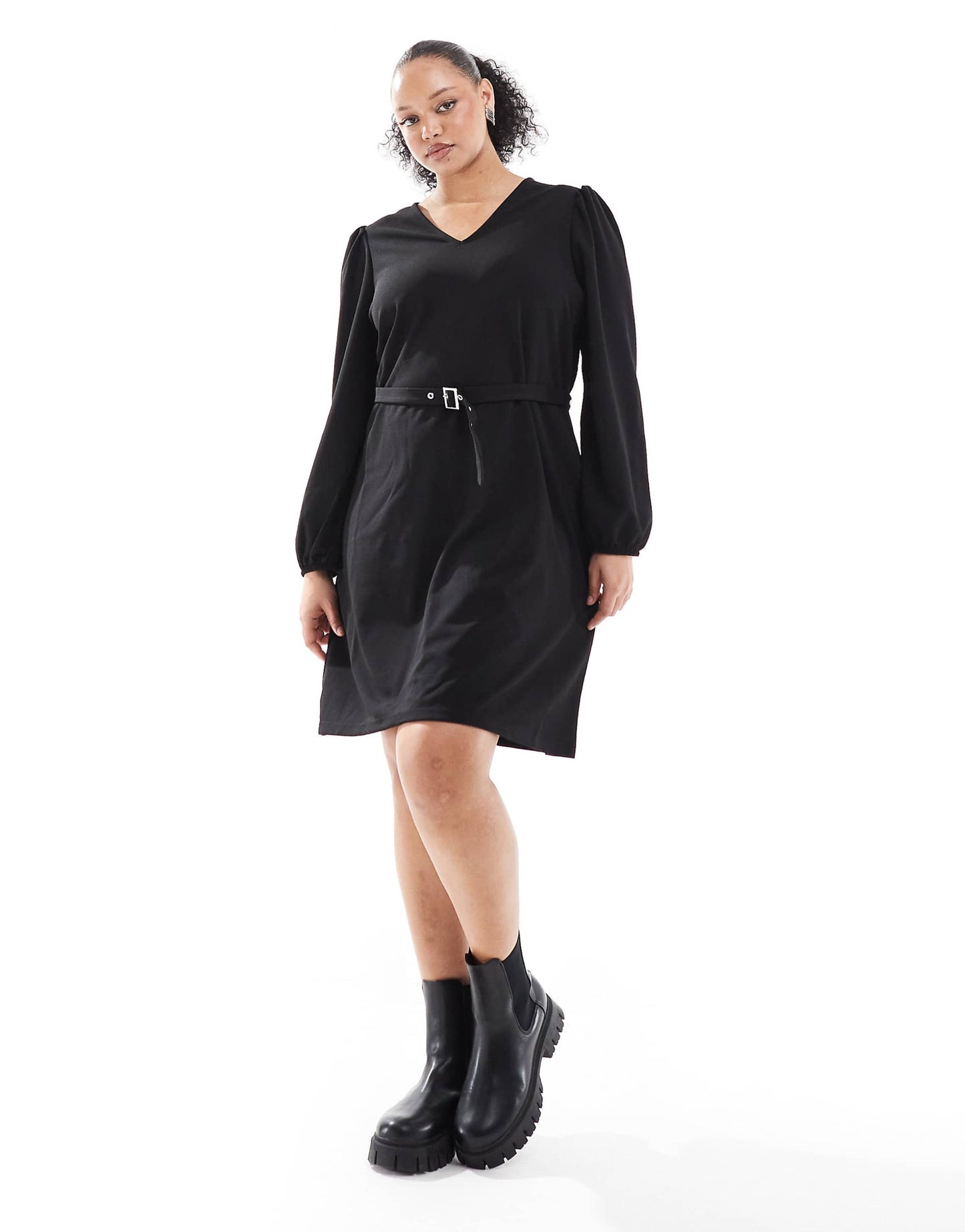 Curve Belted Mini Dress