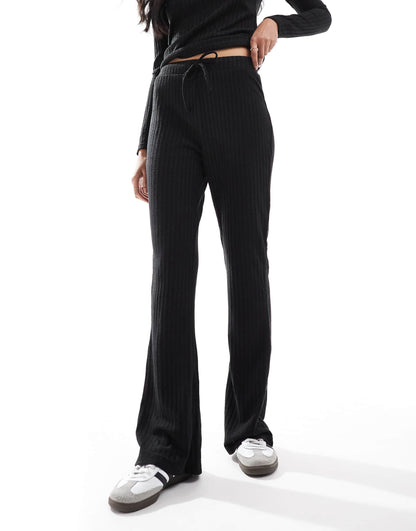 Ribbed Jersey Flared Trouser Co-Ord