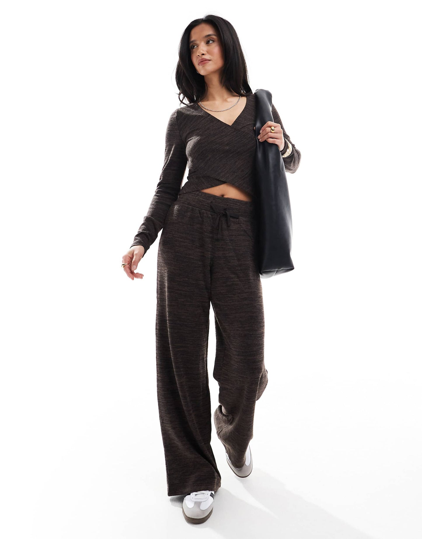 Petite Wide Leg Jersey Trouser Co-Ord
