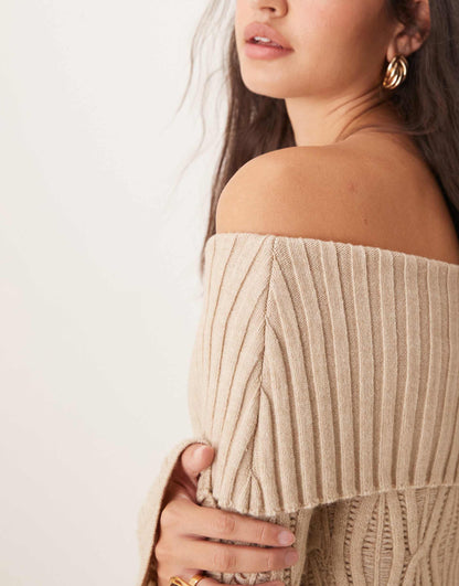 Pretty Lavish Cable Knit Mini Dress