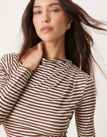 Asymmetric Stripe Maxi Dress