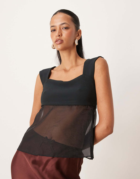 Sheer Babydoll Cami Top